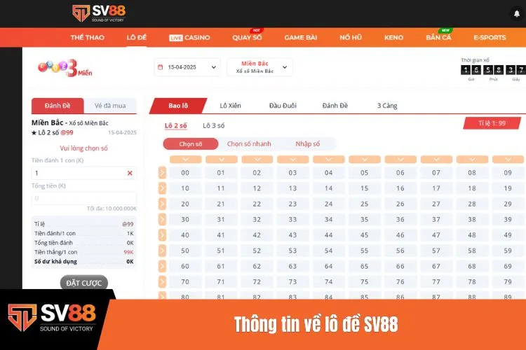 Thông tin về lô đề SV88