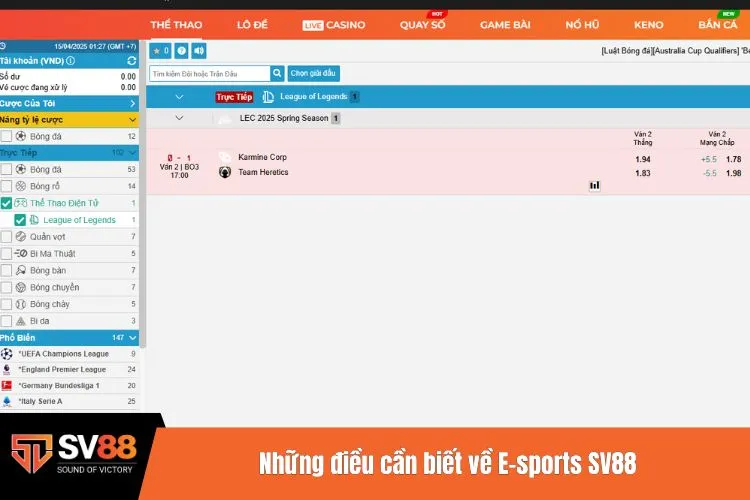 Những điều cần biết về E-sports SV88